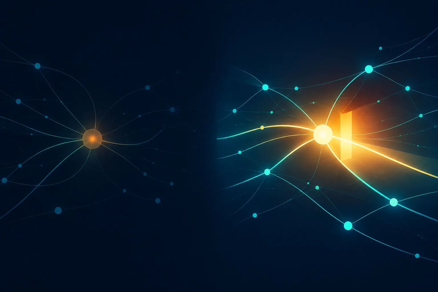 A node dimming on one side of the frame while a new bright path opens on the other, representing a closed sportsbook account and a new structural option opening elsewhere